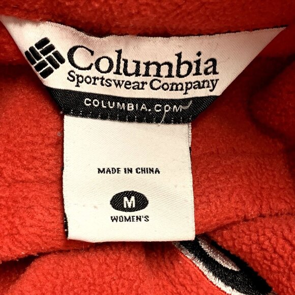 Columbia Georgia Dawgs UGA Jacket Womens Size Medium Red Fleece Full Zip Pockets - Picture 3 of 14